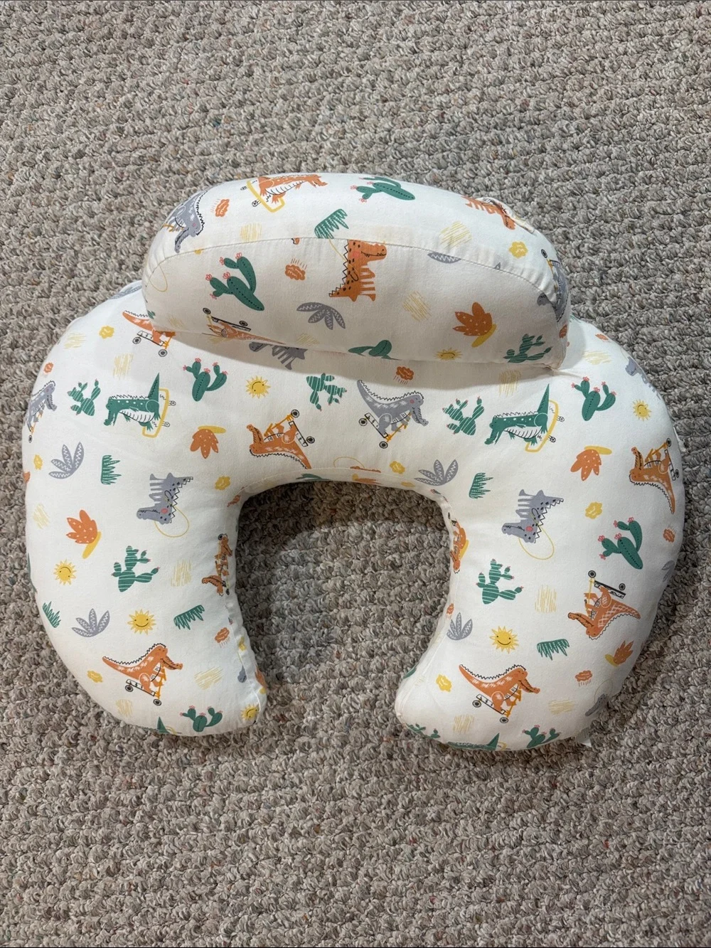 Cream Dino Print Nursing / Support Pillow
